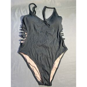 NWT Victoria's Secret PINK One-Piece Blue Green Swimsuit w/ Side Cutouts